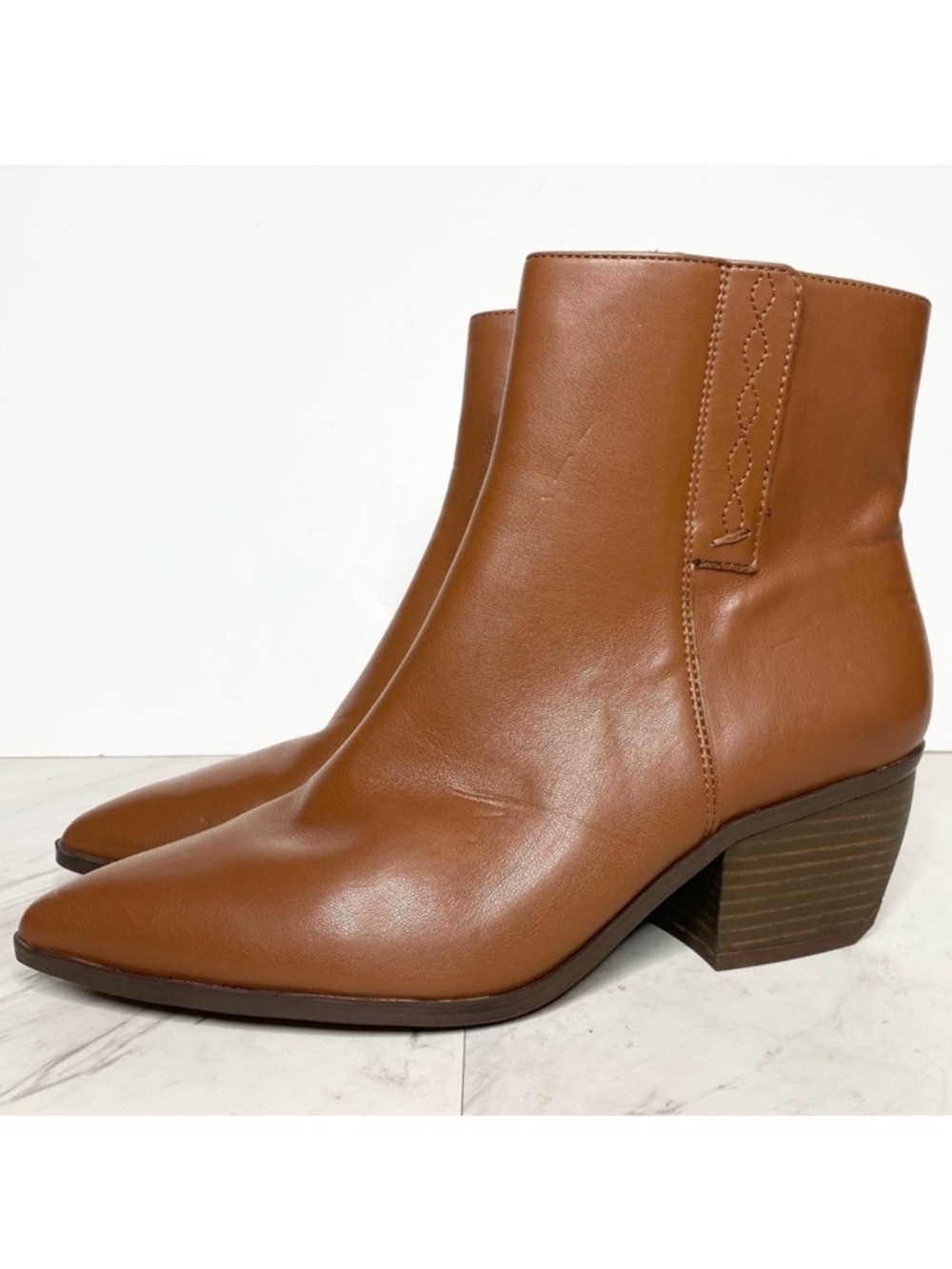 Franco Sarto Smalls Brown Faux Leather Bootie 11M